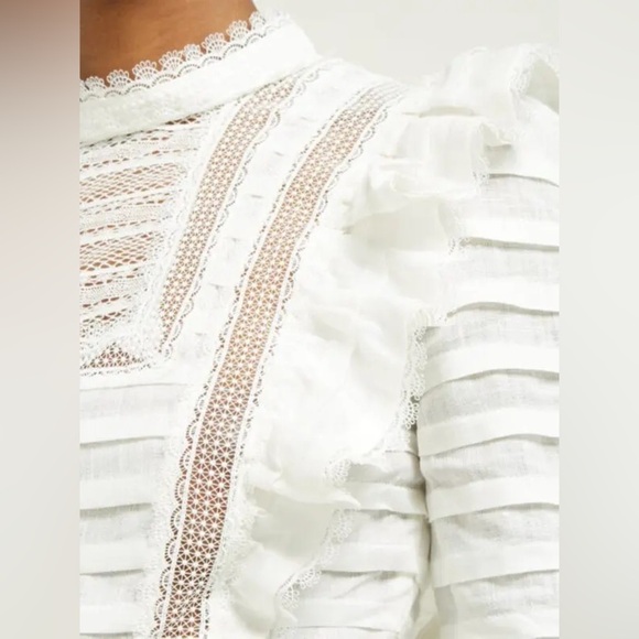 ZIMMERMANN Allia Pintuck High-Neck Crop Top Zimmermann Size 2 - Picture 7 of 12